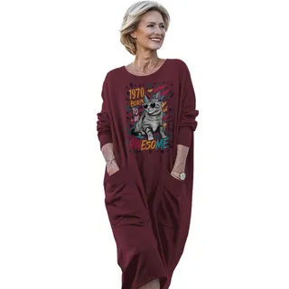 Cool Cat 1970 Birthday Pocket Dress – Red