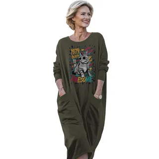 Cool Cat 1979 Birthday Pocket Dress – Green