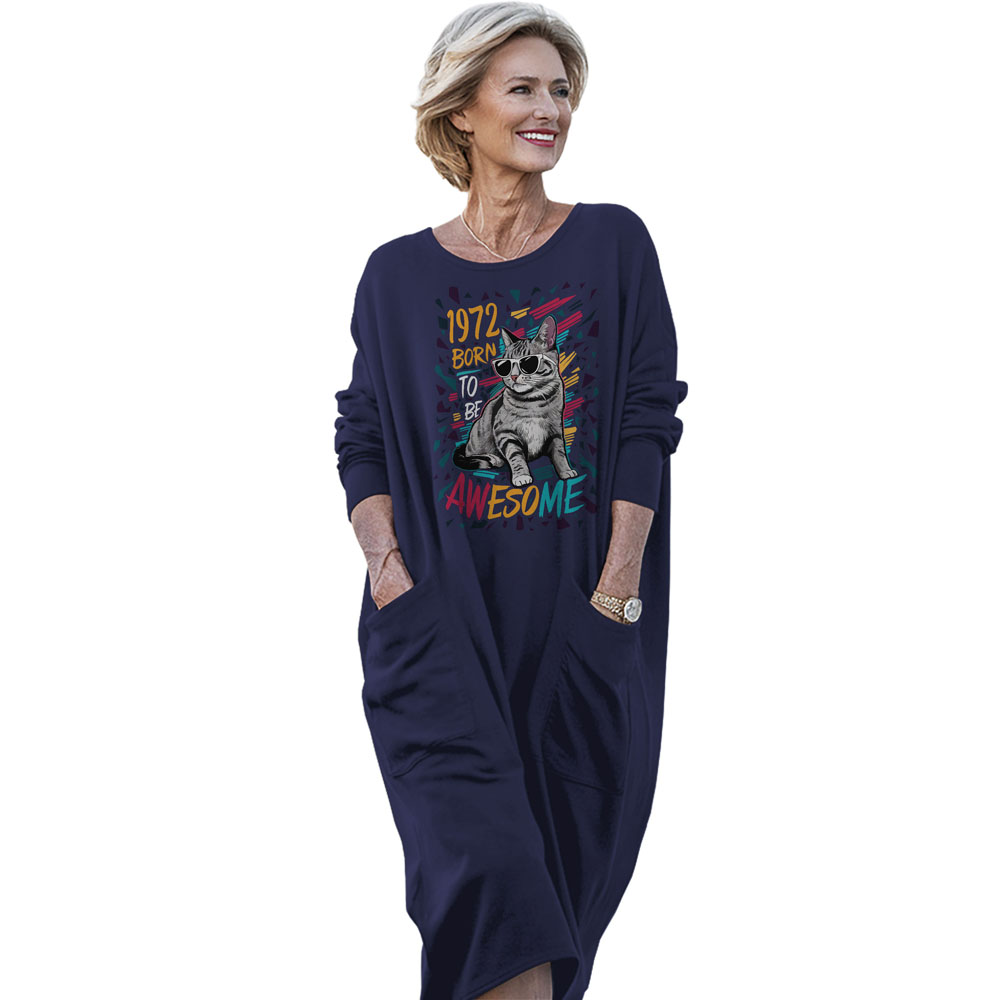 Cool Cat 1972 Birthday Pocket Dress - variant image 1