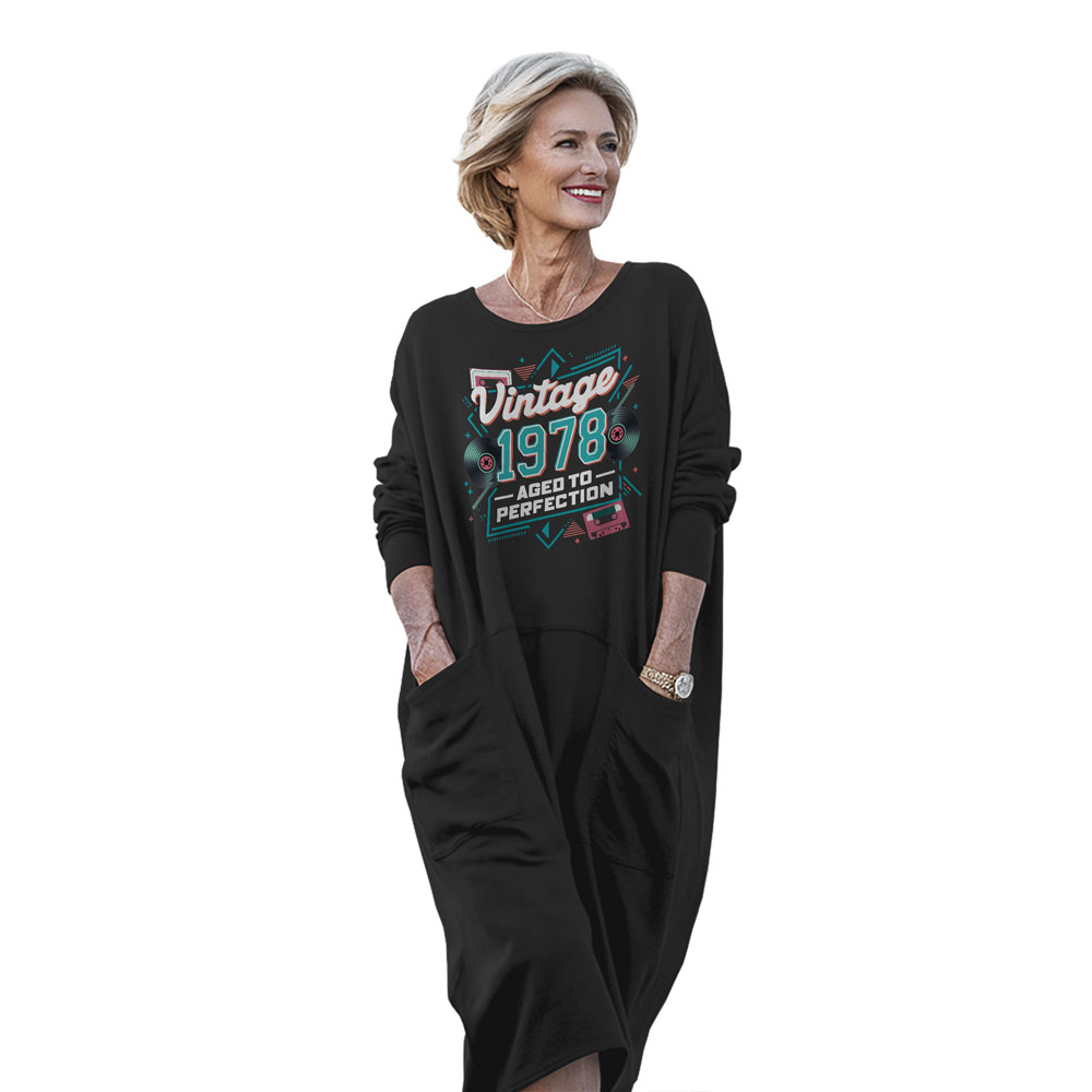 Vintage Perfection Cat 1978 Birthday Pocket Dress - variant image 1