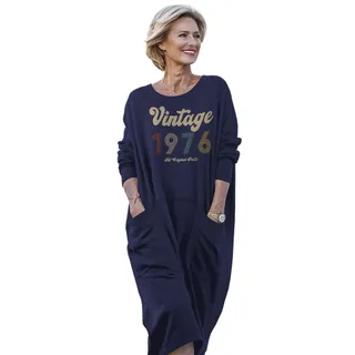 Vintage Original Parts 1976 Birthday Pocket Dress – Blue