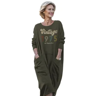 Vintage Original Parts 1975 Birthday Pocket Dress – Green