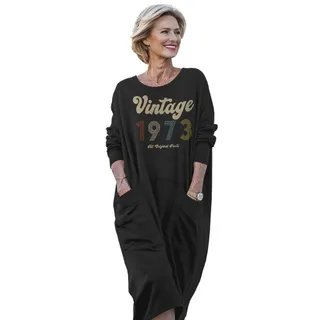 Vintage Original Parts 1973 Birthday Pocket Dress – Black