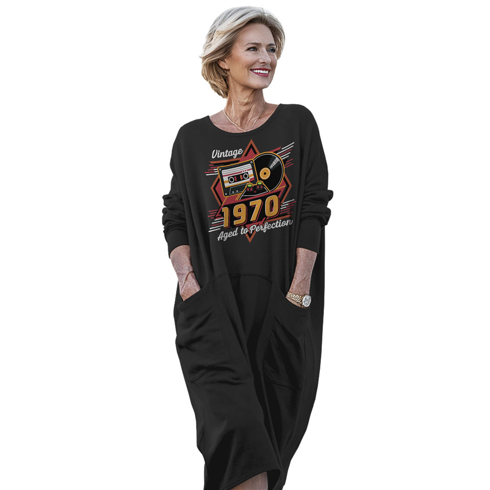 Vintage Aged Perfection 1970 Birthday Pocket Dress - variant image 1