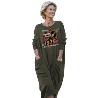 Vintage Aged Perfection 1975 Birthday Pocket Dress – Green