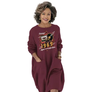Vintage Aged Perfection 1969 Birthday Pocket Dress – Red