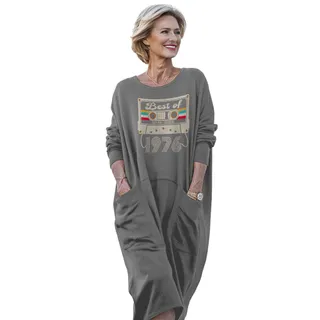 Best Of 1976 Birthday Pocket Dress – Grey