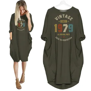 Vintage Perfection 1979 Birthday Pocket Dress – Green