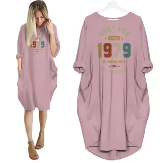Vintage Perfection 1979 Birthday Pocket Dress – Pink