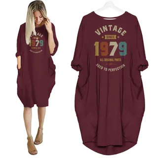 Vintage Perfection 1979 Birthday Pocket Dress – Red