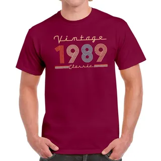 Vintage & Classic 1989 Birthday T-Shirt For Men Women – Maroon