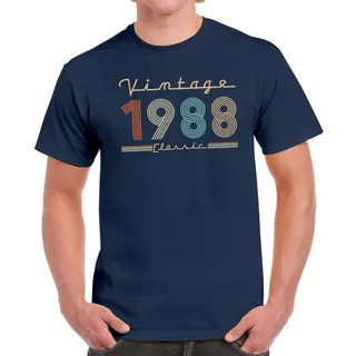 Vintage & Classic 1988 Birthday T-Shirt For Men Women – Navy