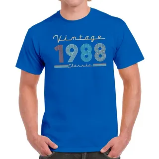 Vintage & Classic 1988 Birthday T-Shirt For Men Women – Royal