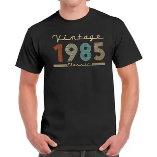 Vintage & Classic 1985 Birthday T-Shirt For Men Women – Black