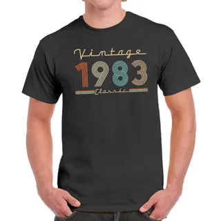 Vintage & Classic 1983 Birthday T-Shirt For Men Women – Dark Heather