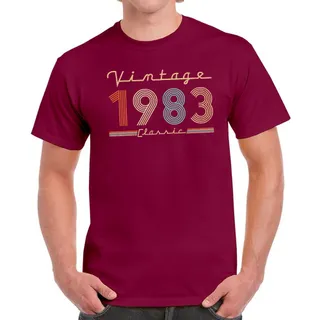 Vintage & Classic 1983 Birthday T-Shirt For Men Women – Maroon