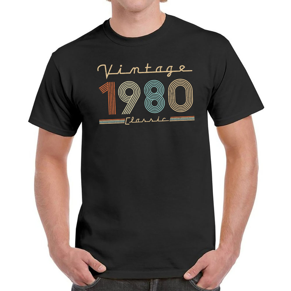 Vintage & Classic 1980 Birthday T-Shirt For Men Women - variant image 1