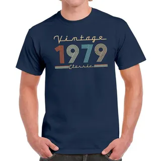 Vintage & Classic 1979 Birthday T-Shirt For Men Women – Navy