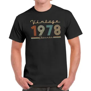 Vintage & Classic 1978 Birthday T-Shirt For Men Women – Black