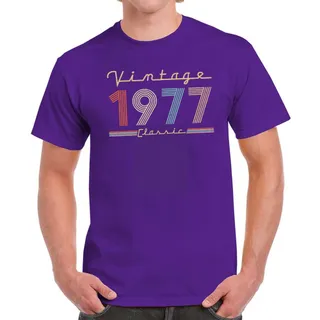 Vintage & Classic 1977 Birthday T-Shirt For Men Women – Purple