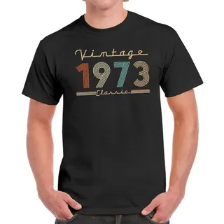 Vintage & Classic 1973 Birthday T-Shirt For Men Women – Black