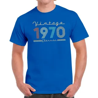 Vintage & Classic 1970 Birthday T-Shirt For Men Women – Royal