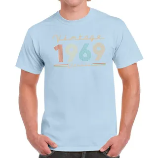 Vintage & Classic 1969 Birthday T-Shirt For Men Women – Light Blue