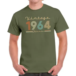 Vintage & Classic 1964 Birthday T-Shirt For Men Women – Military Green