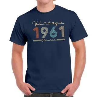 Vintage & Classic 1961 Birthday T-Shirt For Men Women – Navy