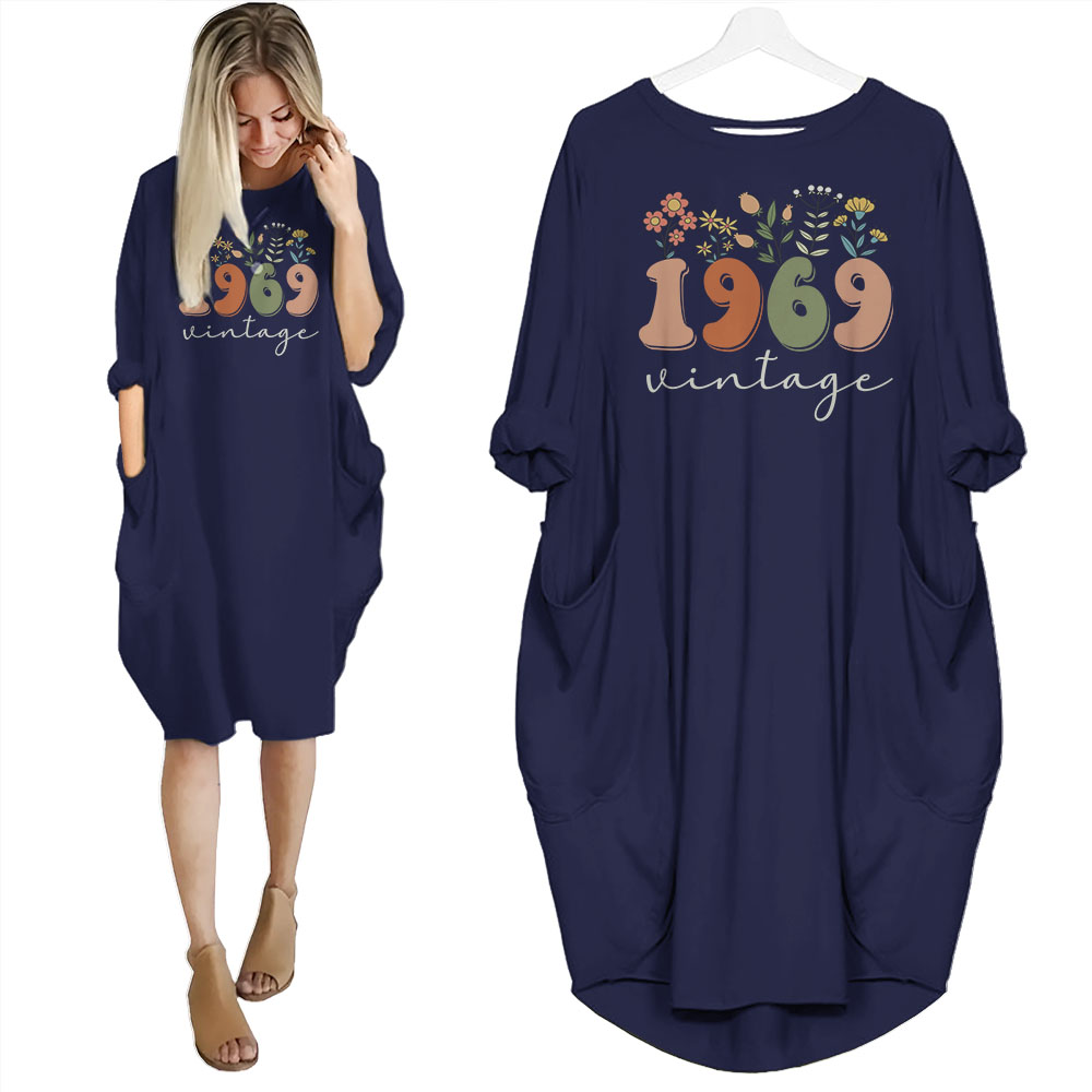Flower Vintage 1969 Birthday Pocket Dress - variant image 1