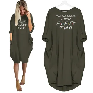 I Turn 52 Birthday Pocket Dress – Green