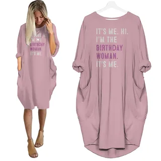 It's Me Hi I'm The Birthday Women Pocket Dress – Pink