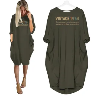 She Knows Vintage 1954 Birthday Pocket Dress – Green