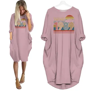 Vintage Forest 1989 Birthday Pocket Dress – Pink