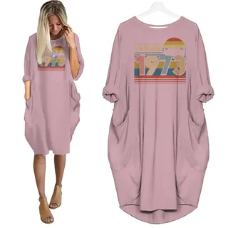 Vintage Forest 1973 Birthday Pocket Dress – Pink