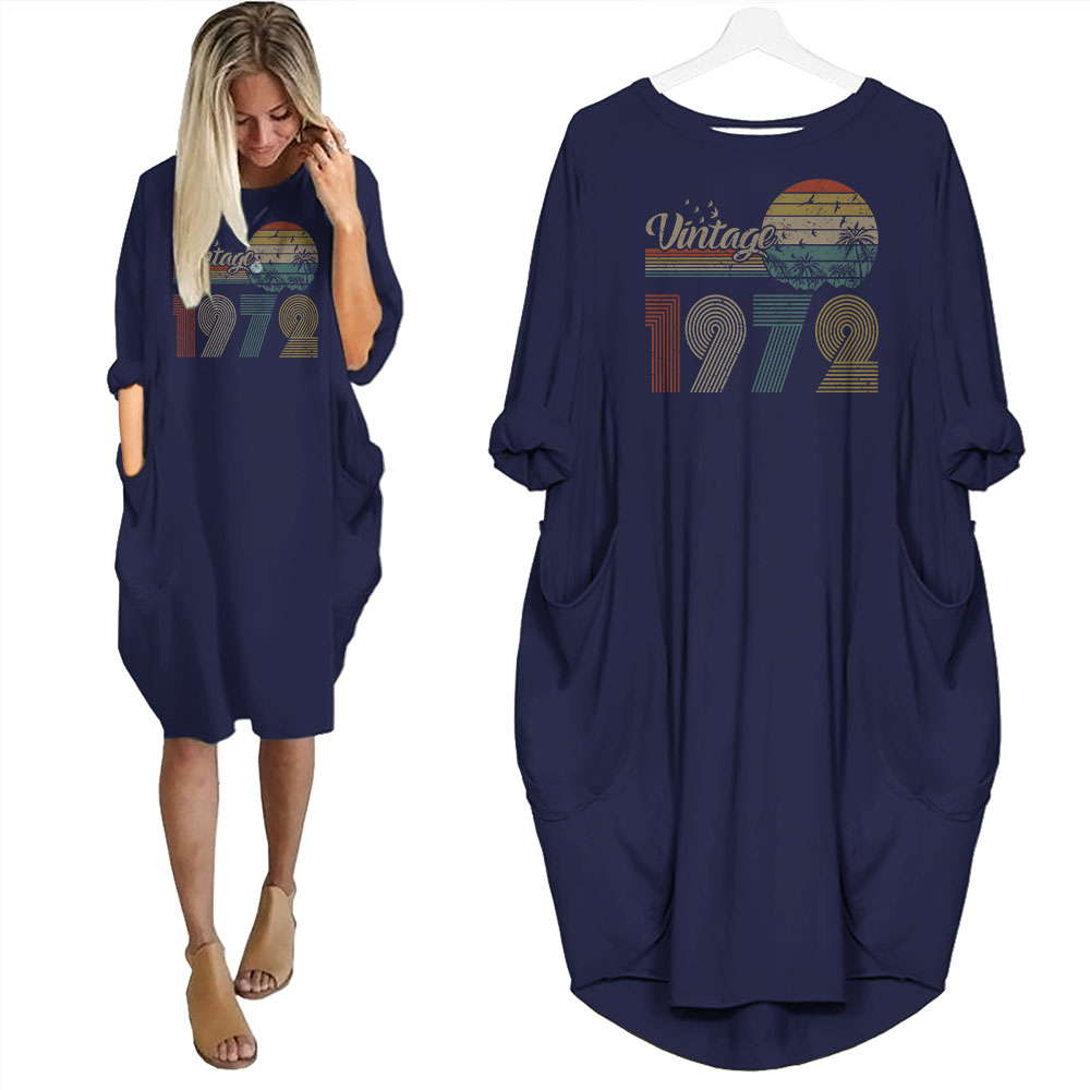 Flying Birds Vintage 1972 Birthday Pocket Dress - variant image 1
