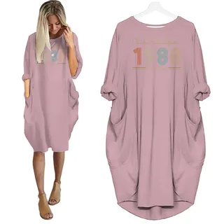 Vintage And Classic 1988 Birthday Pocket Dress – Pink