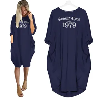 Causing Chaos Since 1979 Birthday Nightgown – Blue