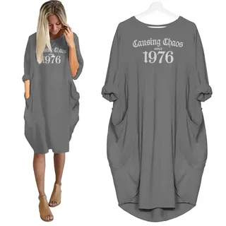 Causing Chaos Since 1976 Birthday Nightgown – Grey