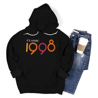 Classic 1998 Birthday Hoodie – Black
