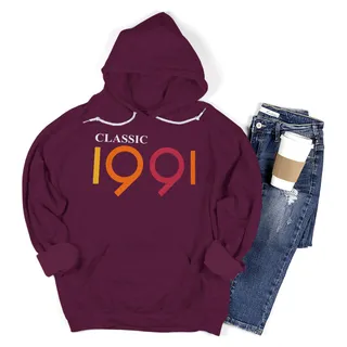 Classic 1991 Birthday Hoodie – Maroon