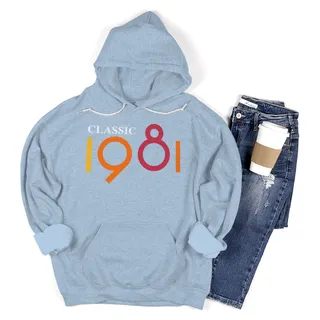 Classic 1981 Birthday Hoodie – Light Blue