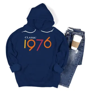 Classic 1976 Birthday Hoodie – Navy
