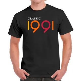 Classic 1991 Birthday T-Shirt For Men Women – Black