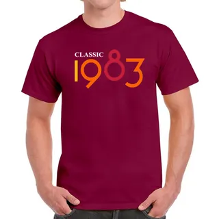 Classic 1983 Birthday T-Shirt For Men Women – Maroon