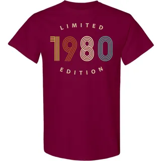Limited 1980 Birthday T-Shirt – Maroon