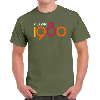 Classic 1980 Birthday T-Shirt For Men Women – Military Green