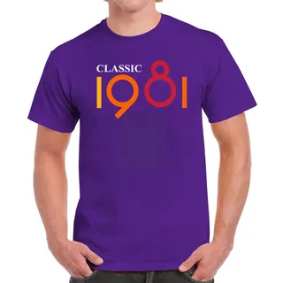 Classic 1981 Birthday T-Shirt For Men Women – Purple