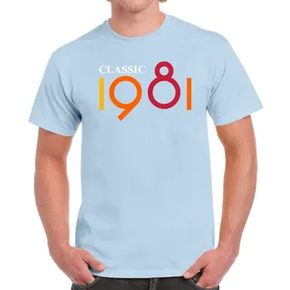 Classic 1981 Birthday T-Shirt For Men Women – Light Blue