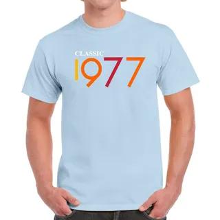 Classic 1977 Birthday T-Shirt For Men Women – Light Blue